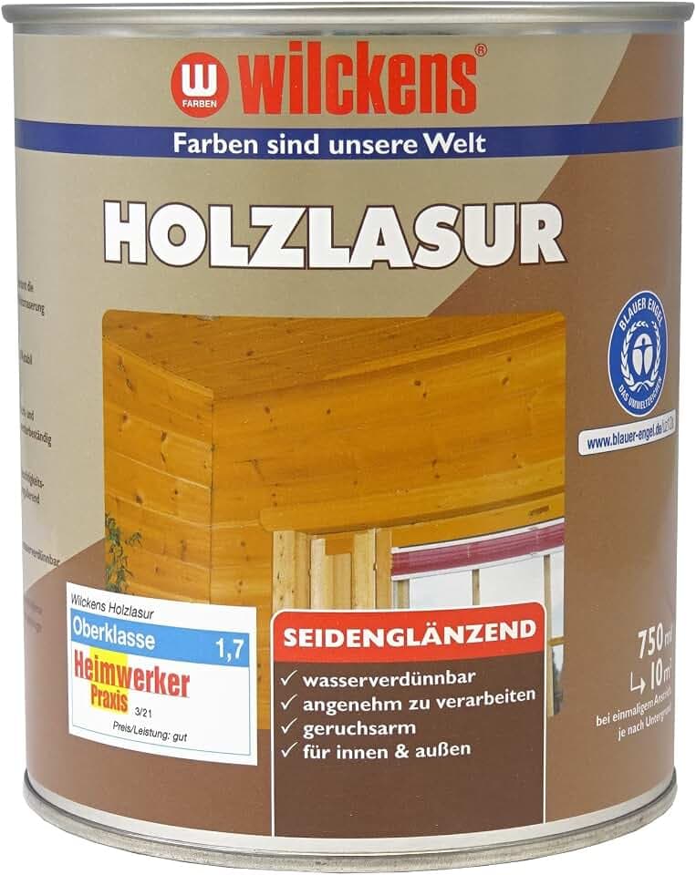 Wilckens Holzlasur LF für Innen und Außen, 750 ml, Palisander