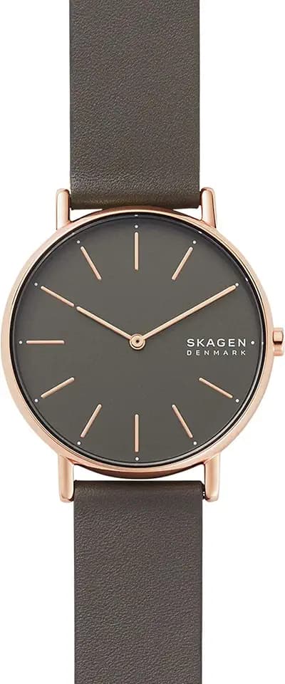 Skagen Signatur Uhr für Damen, Quarz-Zweizeigerwerk mit Edelstahl- oder Lederarmband