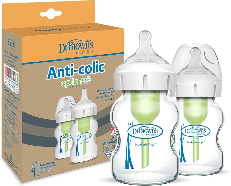 Dr. Brown's Anti-Colic Babyflaschen, Glas, 150 ml, 2 Stück