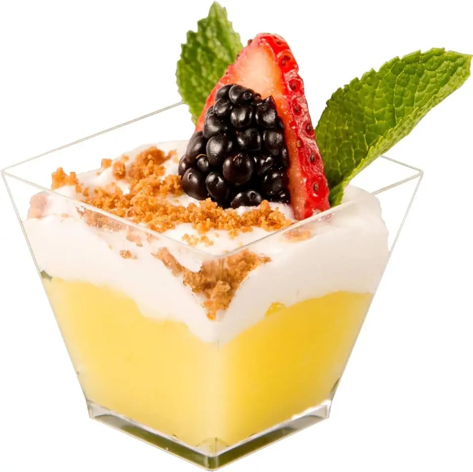 DLux 100 x 2oz Square Mini Dessert Cups (No spoons)