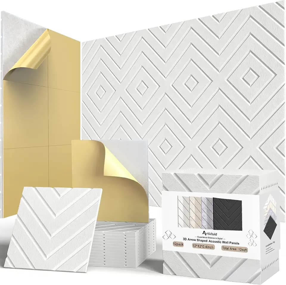 ArtVivid 12 Pack Acoustic Panels, Sound Proof Foam Panels for Wall