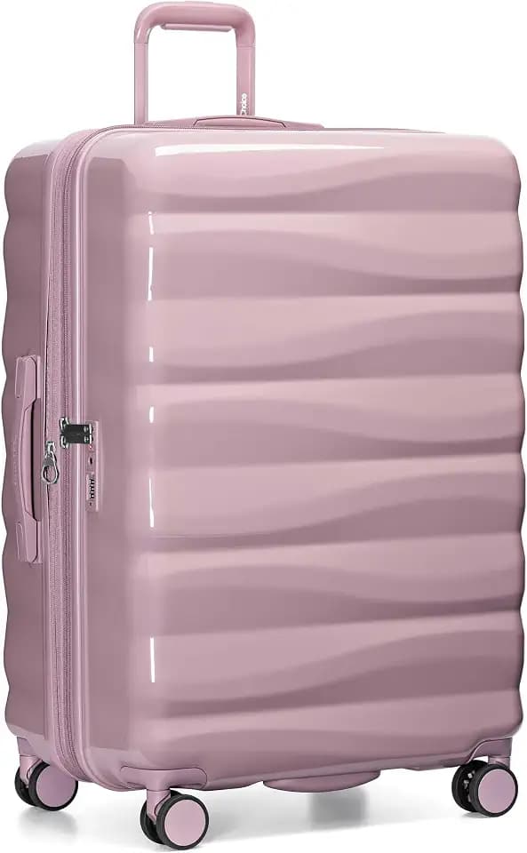 Traveler's Choice Edinburgh II Hardside Spinner Luggage, TSA Lock, Muted Pink, 29" Large
