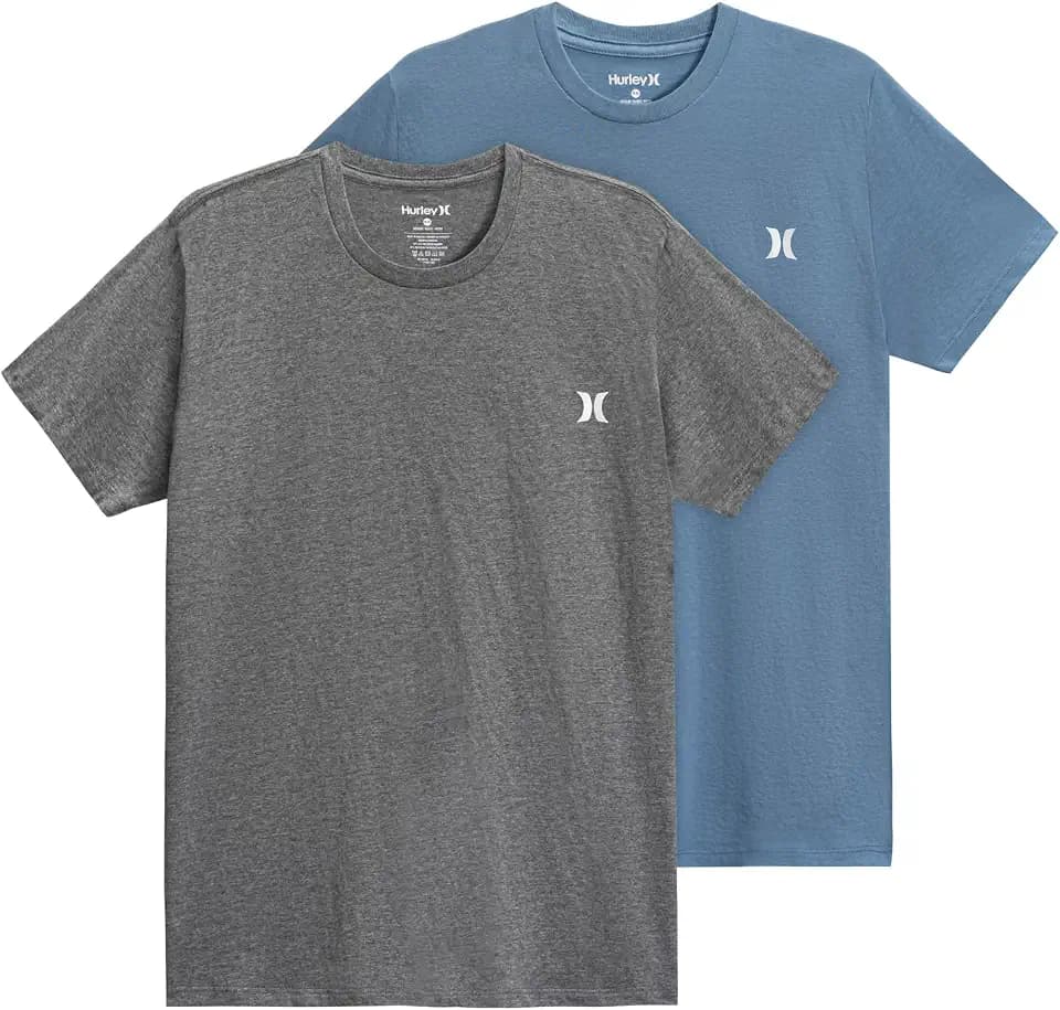 Hurley Men's 2 Pack Cotton Crewneck Short Sleeve T-Shirt