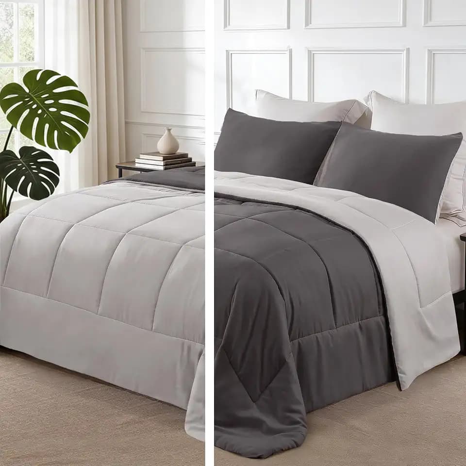 Exclusivo Mezcla Reversible Soft King Comforter Set, 3 Pieces