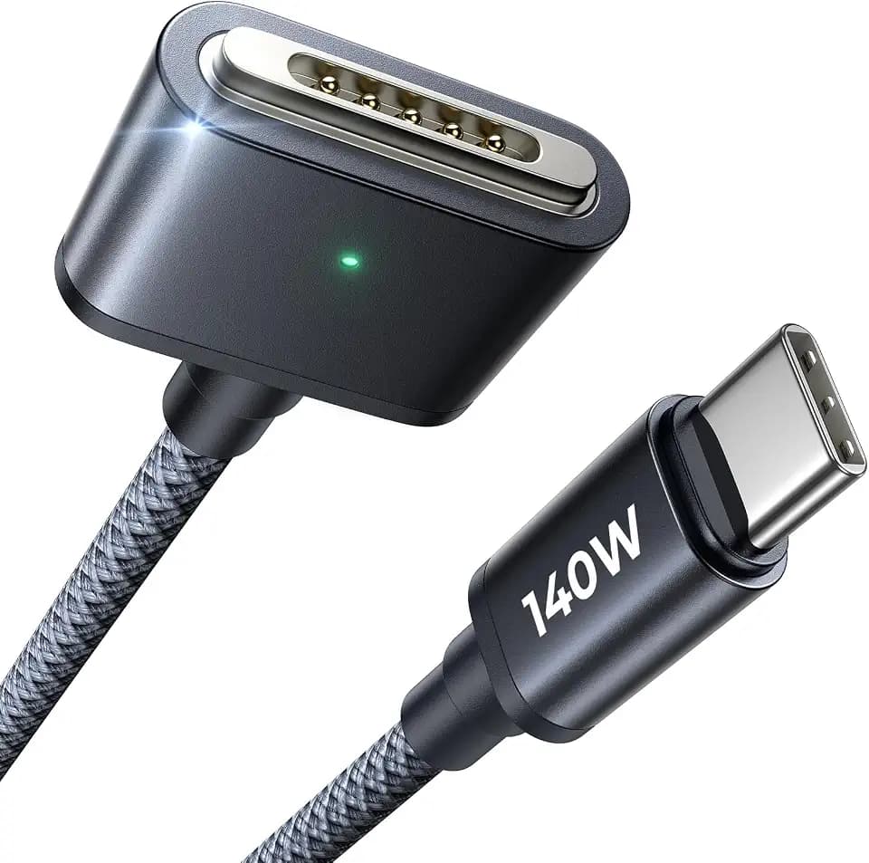 LISEN USB C to Magsafe 3 Cable (3.3FT) for M4/M3/M2 MacBook Pro Air Charger, 140W Magnetic Safe 3 Cable for Pro (16"/14" 2025, 2024, 2023, 2021) Air (15''/13'' 2025, 2024, 2023, 2022) Midnight