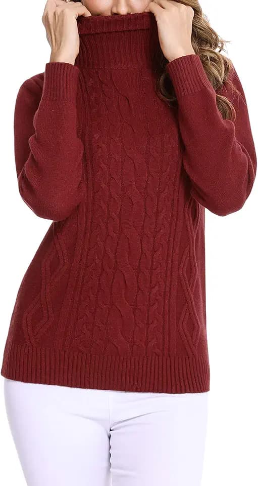 Irevial Damen Rollkragenpullover Sweatshirt