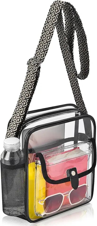 SPODEARS Clear Crossbody Bag for Stadium with Bottle Holder