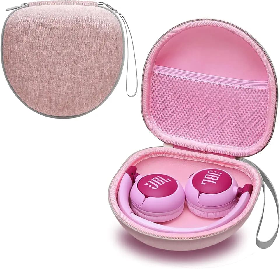 Kid Headphone Case Compatible with JBL/iClever Etc Headphone,Pink,Case Only