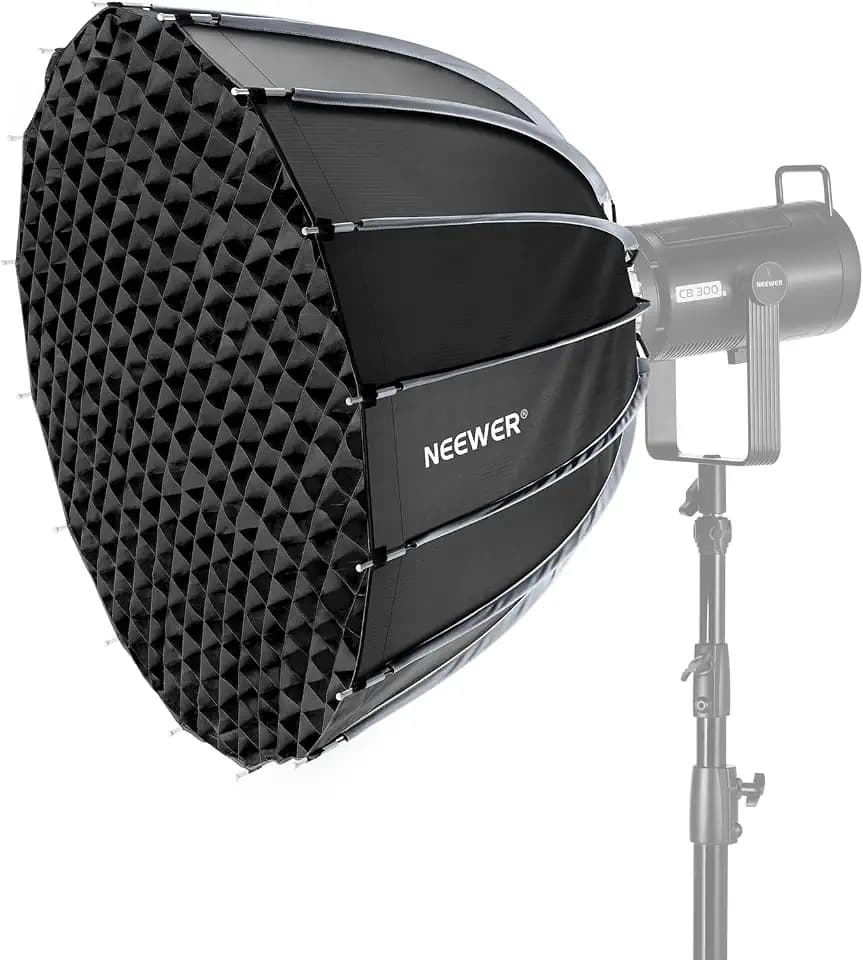 NEEWER 28"/70cm Parabolic Softbox Bowens Mount, Quick Release with Diffusers/Grid/Bag for Video Continuous Lighting CB60 CB200B MS60 MS150B Q4 Compatible with Godox Compatible with Aputure 600d, NS70P