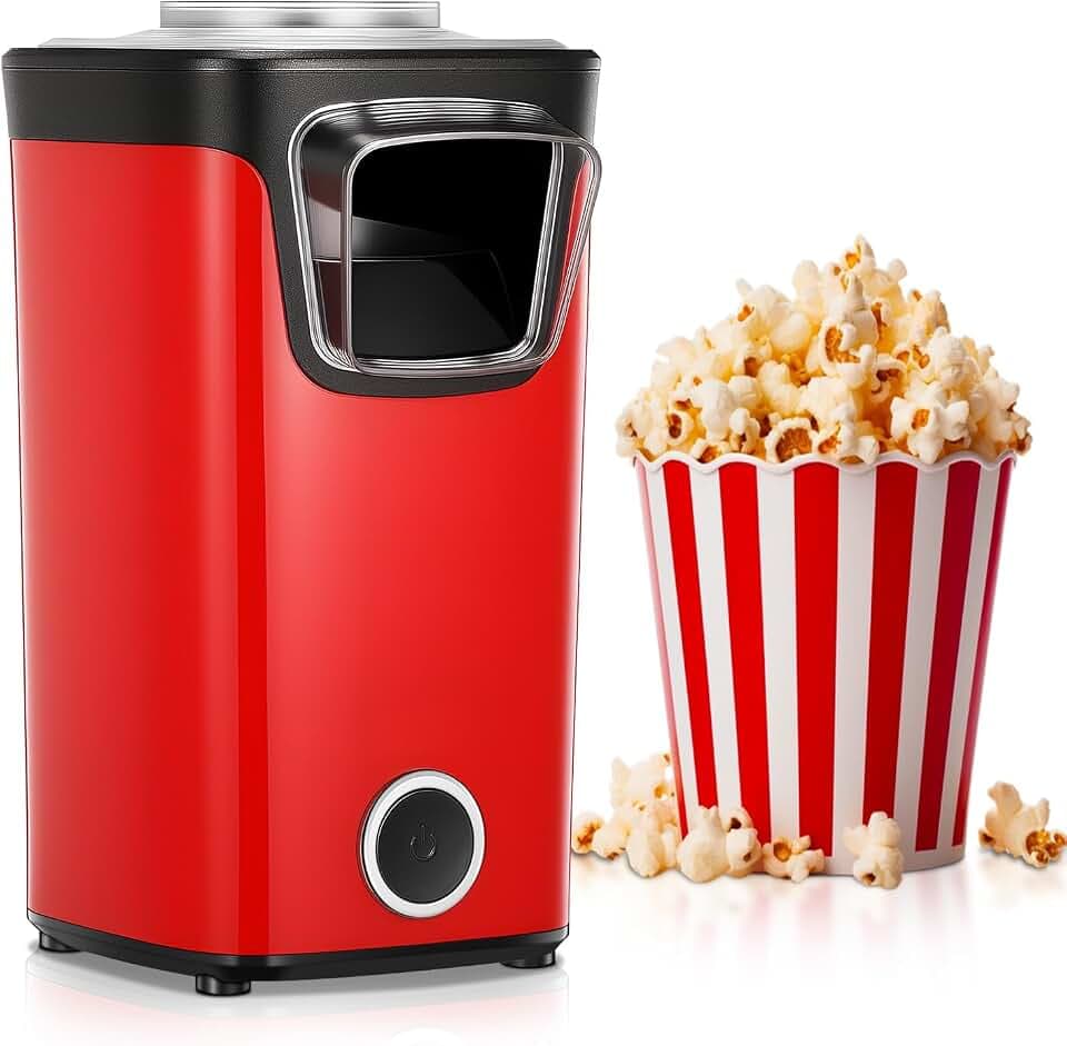 FOHERE Heißluft Popcornmaschine, 1100W Popcorn Maker Maschine