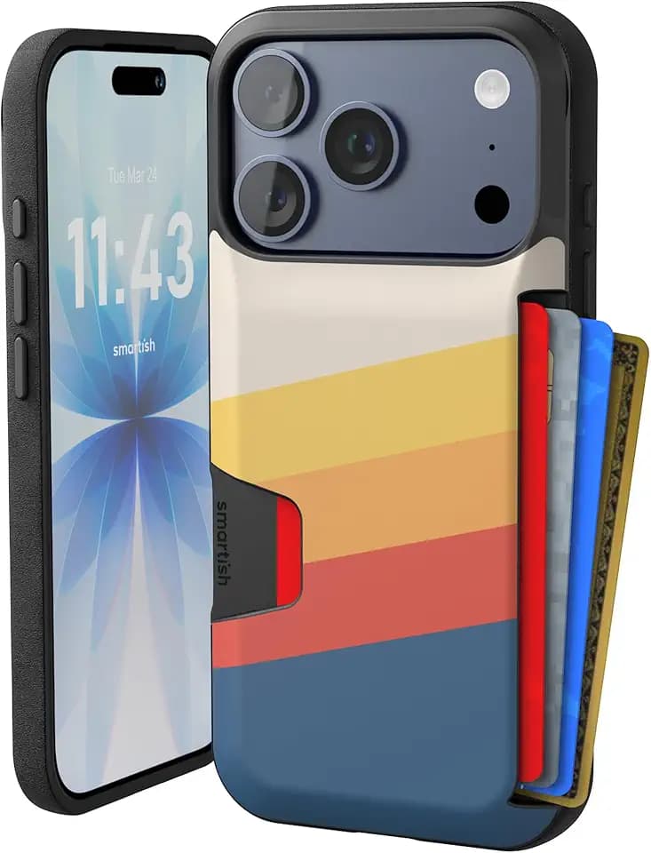 Smartish iPhone 18 Pro/17 Pro Wallet Case, Wallet Slayer V1, Stripes