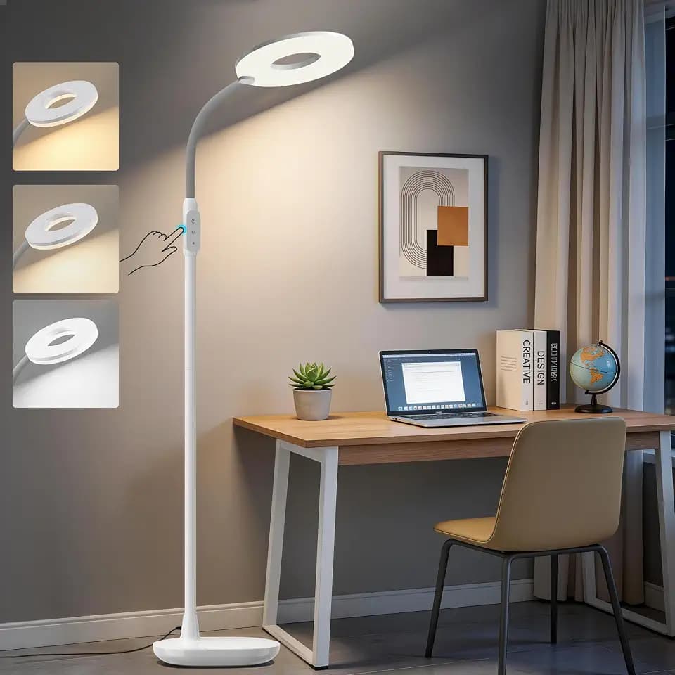 GyroVu 70'' Bright LED Floor Lamp Floor Lamps for Living Room, Office,White