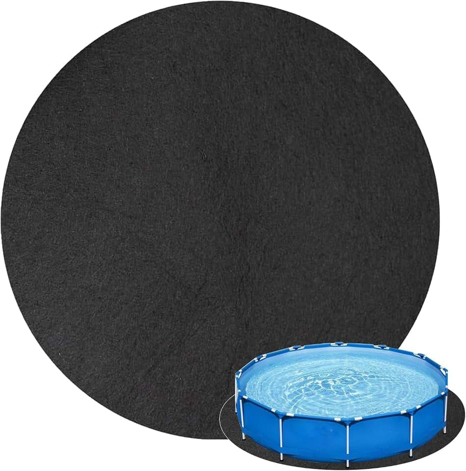Pool Unterlage Outdoor,Poolmatten Schutzboden,Poolunterlage rutschfeste Unterlage 4 Meter Rund,Bodenschutzmatte Bautenschutzmatte,Verhindert Löcher Wasserabsorbierende Filzmatte,Pool Zubehör