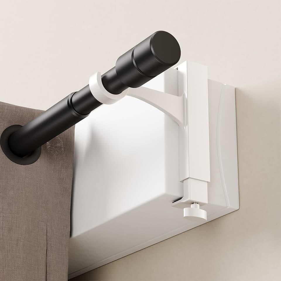 Gardinenstangenhalter, verstellbar, für Rollladenkästen, kein Bohren erforderlich, einfach zu installieren, Höhe von 14,5 bis 24 cm, für Stangen mit Ø 19, 25, 28 mm, 4 Stück
