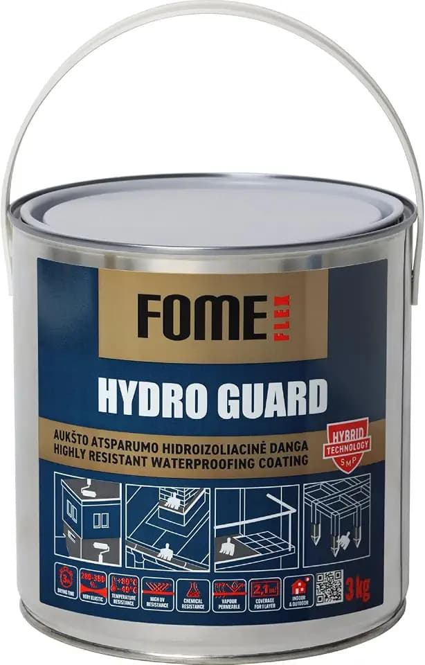 HydroGuard Dichtstoff – Lösungsmittelfreies Hybrid-Polymer, 2-Schicht-Auftrag, haftet ohne Primer, dichtet Risse & Undichtigkeiten auf Dächern, Wänden & mehr - 3 kg