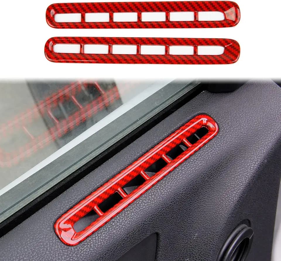 crosselec Door A/c Vent Panel Air Red Carbon Fiber Accessories for Dodge Charger 2011+