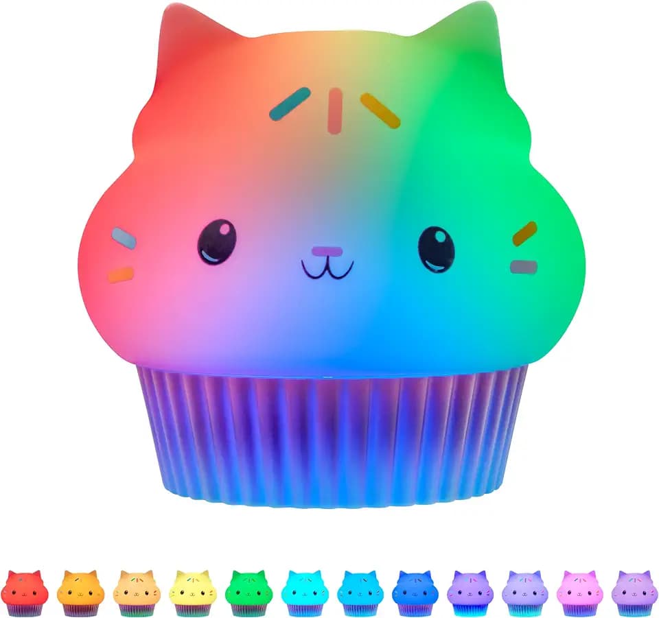 Lights By Night Squish'ems Gabby's Dollhouse Cakey Cat Night Light for Kids