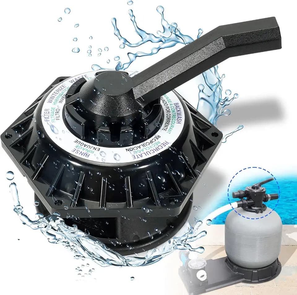 272531 Hi-Flow 6-way Multiport Top Valve Compatible with Pentair Sand Dollar Pool and Spa Sand Filters, 1-1/2 inch Clamp Style Valve, Replace 262504 262505 262506