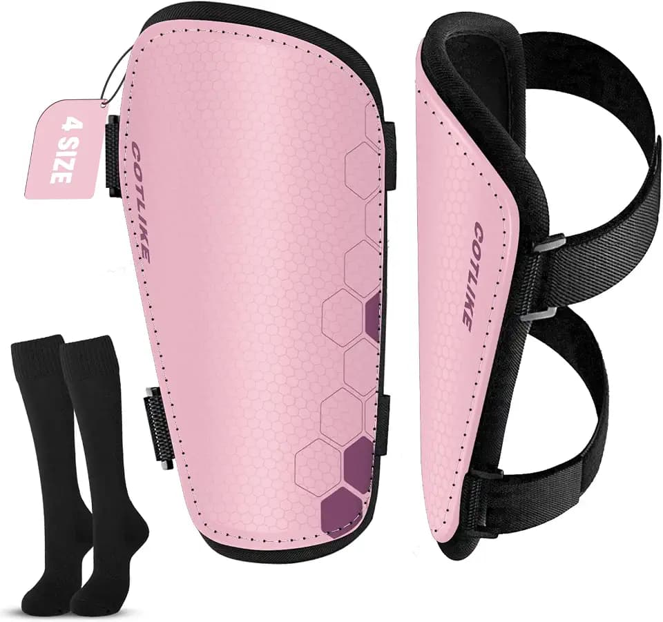 Soccer Shin Guards for Kids Youth Toddler, Shin Defender Shin Guards and Long Soccer Socks for Adults Boys Girls, Shin Pads & Sleeves Equipment - Football Gear for 3 5 4-6 7-9 10-12 Years Old Children