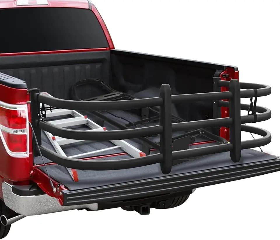 Truck Bed Extender,PickupTailgate Expansion,Fit for Ford F150 7+Titan 7+Sierra 3+Ram 1500/2500/3500,Compatible with All Rails,L55-62" x D24 x H18(Includes Mounting Bracket) Aluminium