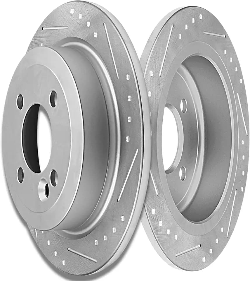 SCITOO Rear Disc Brake Rotors Kits Drill & Slotted Rotor:34232 For Mini