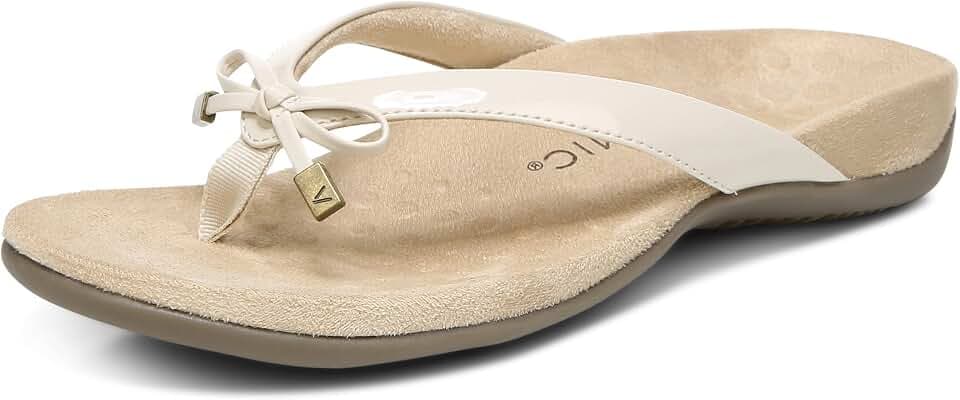 Vionic Women's Rest Bella Toe Post Sandal- Supportive Ladies Orthotic Sandals that include Three Zone Comfort with Arch Support- Flip Flop for Ladies, Medium and Wide Width Size 5-12