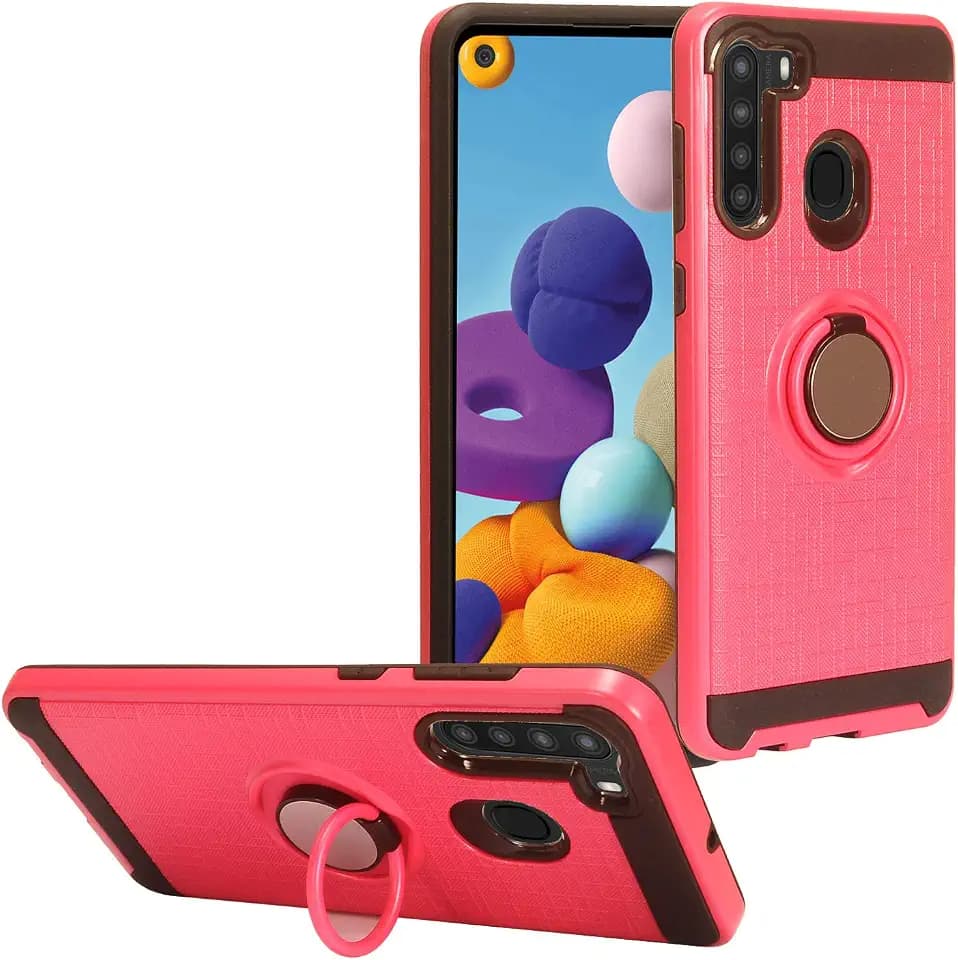for Samsung Galaxy A21 (SM-A215) - Phone Case w/Ring Stand - RS2 Hot Pink