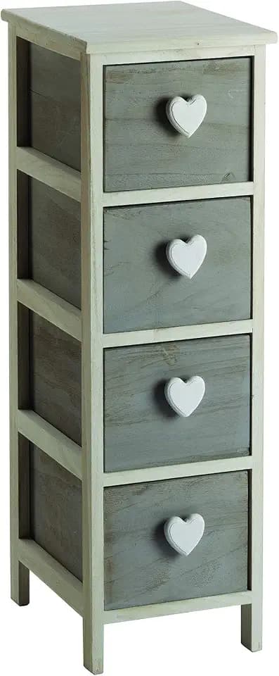King Collection King Home Kommode mit Herz, grau/weiß