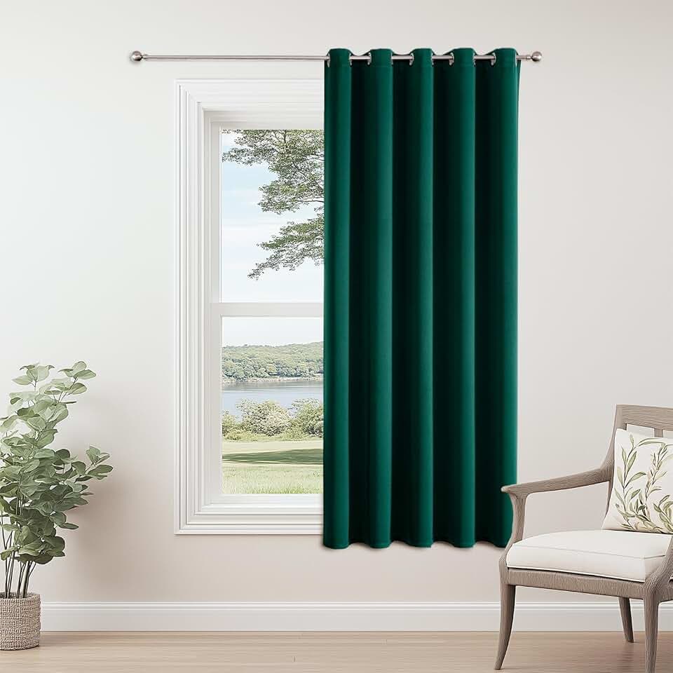 ChrisDowa Blackout Curtain 70" Wide for Bedroom Room Divider Curtains 63"