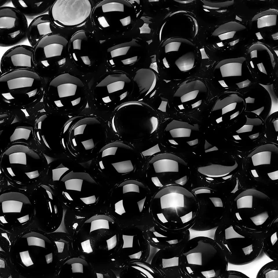 3/4 Inch Fire Glass Beads,20 Pounds Fire Pit Glass Rocks High Luster