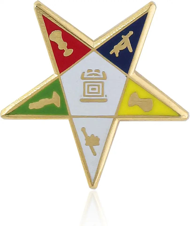 Order of The Eastern Star (OES) Gold Toned Lapel Pin (3/4 inch)