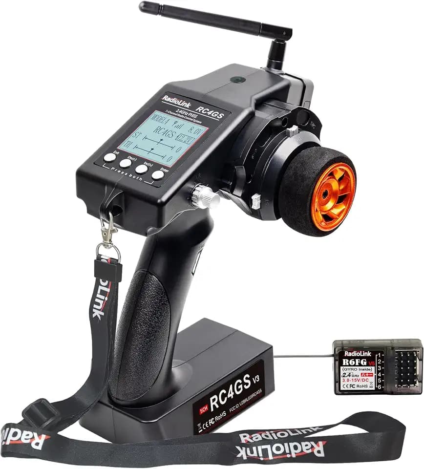 Radiolink RC4GS V3 5CH 2.4G RC Sender R6FG Kreisel Empfänger Set | Für Crawler, Drift, Bash, Buggy, Boot, 30 Modellspeicher, Surface Fernsteuerung
