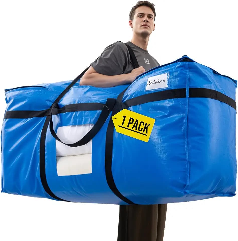 TAILI 1 Pack 69 Gallon Extra Large Storage Bags with Visible Window,Blue