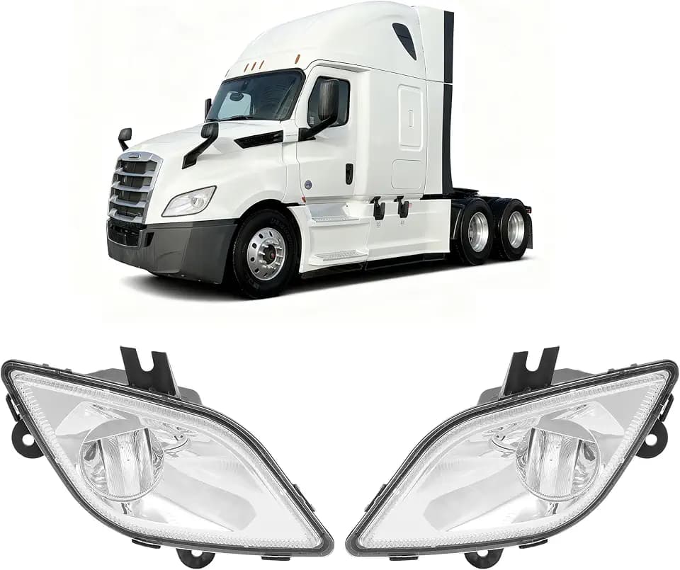 ALMULOO LED Fog Lights Compatible with Cascadia Clear Lens Chrome Housing