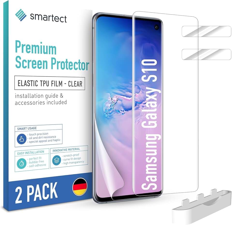 smartect TPU Schutzfolie 2 + 2 Stück für Samsung Galaxy S10