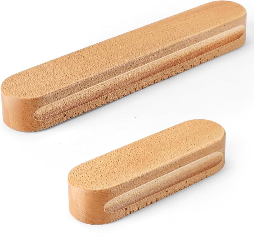 2 Pack Beechwood Tailors Clappers, Professional Sewing Tool for Flattening Fabrics and Point Pressing, Wooden Tailors Clapper for Sewing, Quilting, Ironing(12inch&7inch)