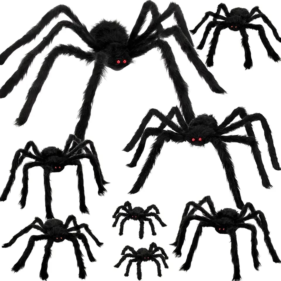 Colovis 8 PCS Halloween Spider Decorations for Indoor and Outdoor