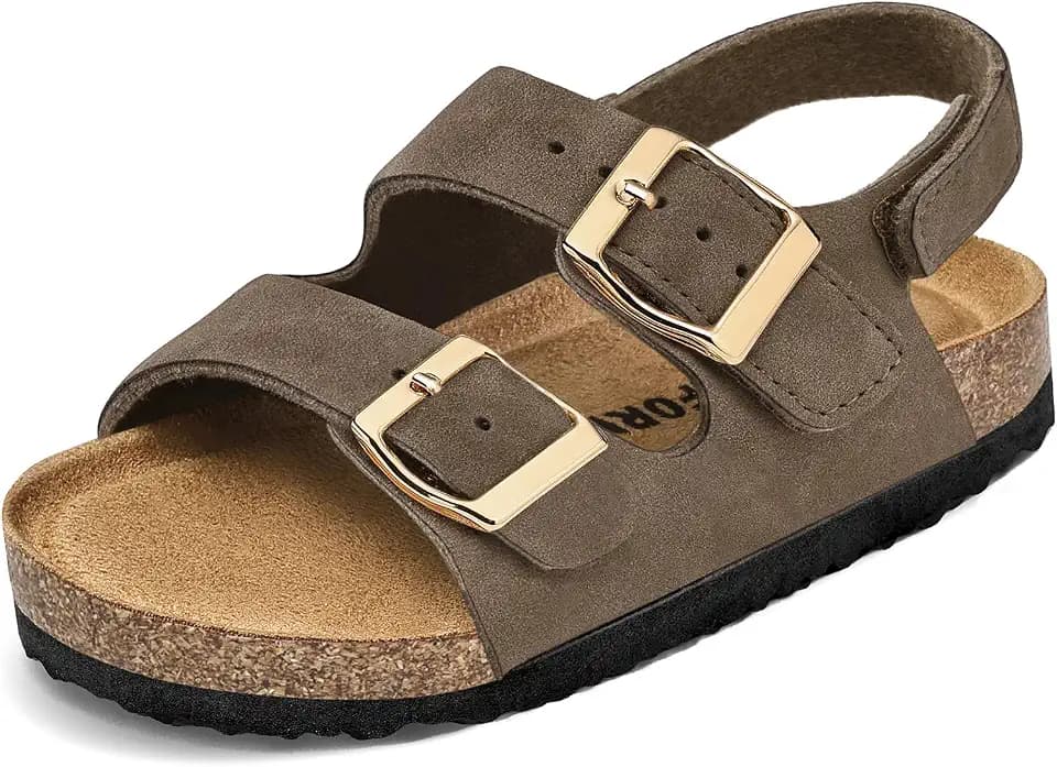 K KomForme Toddler Sandals Boys Girls Cork Footbed Open-toe Sandal