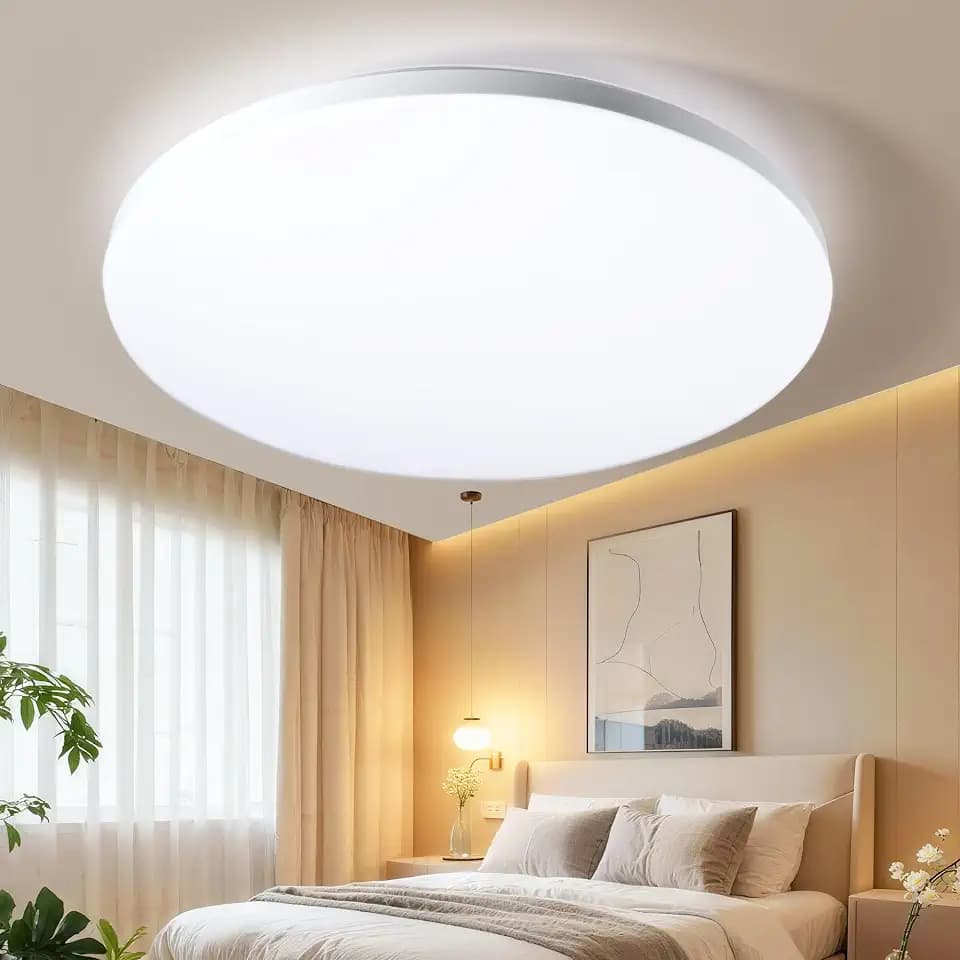 LED Deckenleuchte 32W 1400LM,Neutralweiß 6000K, Flache Deckenlampe modern Ø30cm 2cm, IP44 wasserdicht für Badezimmer Küche Wohnzimmer Schlafzimmer Büro,Energiesparend