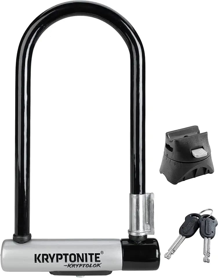 Kryptonite Kryptolok Standard Bike U-Lock, Heavy Duty 12.7mm Steel Shackle