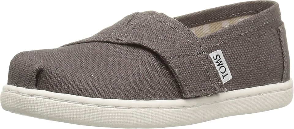 TOMS Tiny Unisex Alpargata Espadrille Loafer Flat, Ash Canvas, 6