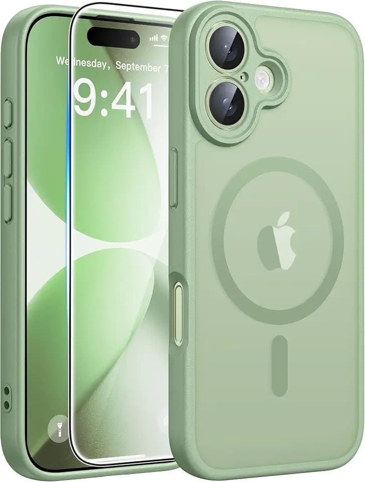 FNTCASE for iPhone 17 Case, Compatible with Magsafe, Glass Screen Protector