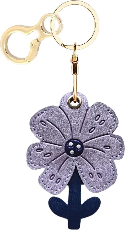 BORKUANA PU Leather Keychain Holder Protective Case Compatible with AirTag