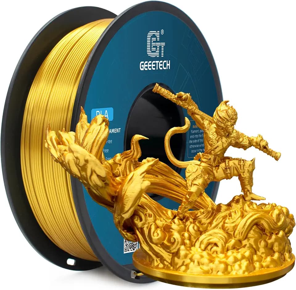 GEEETECH PLA Filament 1.75mm Silk Gold, 3D Drucker Filament 1.75 PLA 1kg Spool