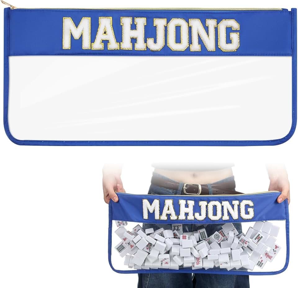 1 PCS Big American Mahjong Bag, Dark Blue, Moh-jong