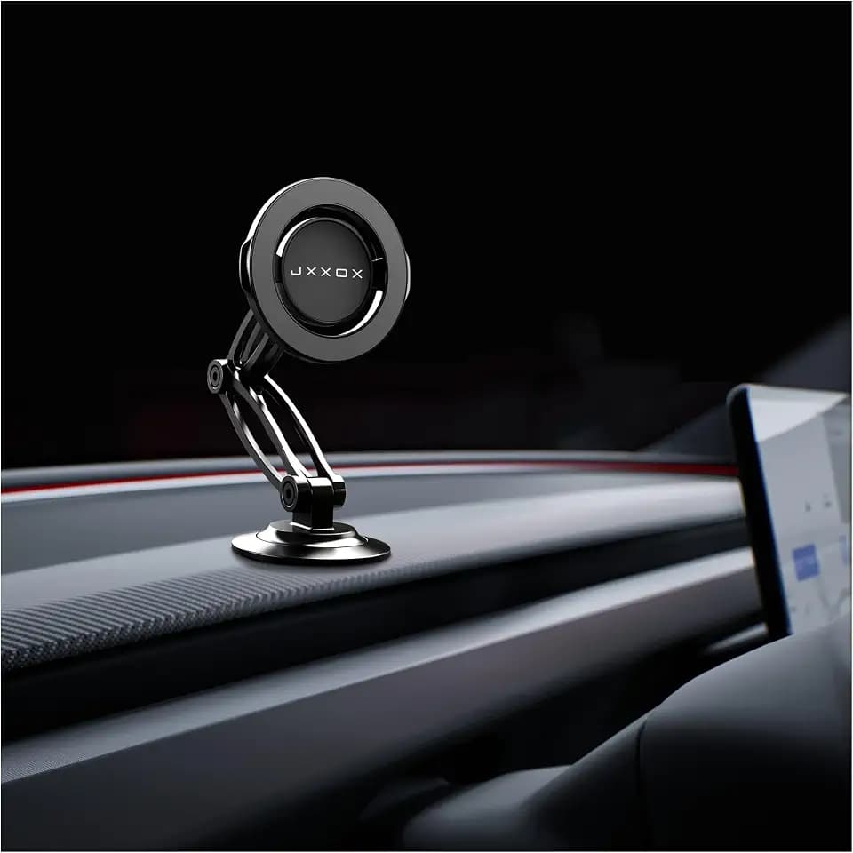 for Mag-Safe Car Phone Mount, 1080° Adjustable 3-Axis Arm Magnetic Dashboard & Windshield Holder, Strong Adhesive Base, Stable Hands-Free Car Mount for iPhone 16/15/14/13/12 Series
