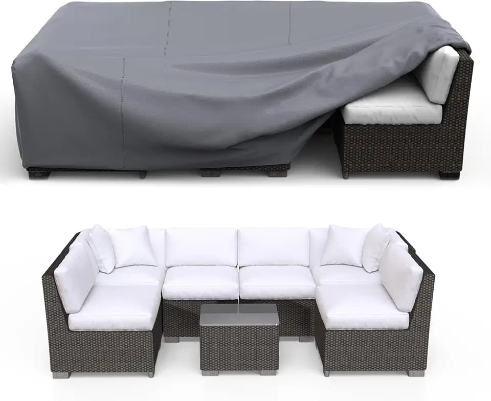 Waterproof Outdoor Patio Furniture Covers 62"L×42"W×28"H Grey