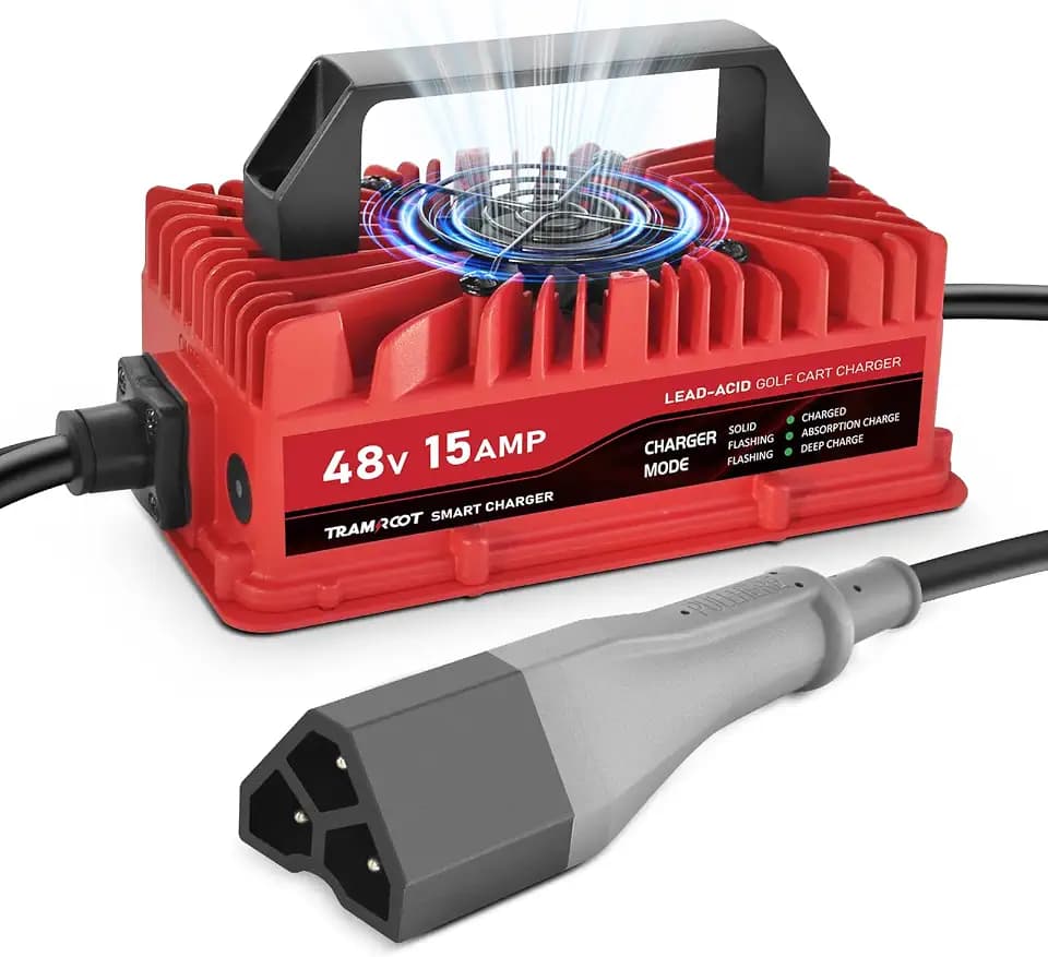 48V 15A Golf Cart Battery Charger for EZGO RXV & TXT Triangle Plug