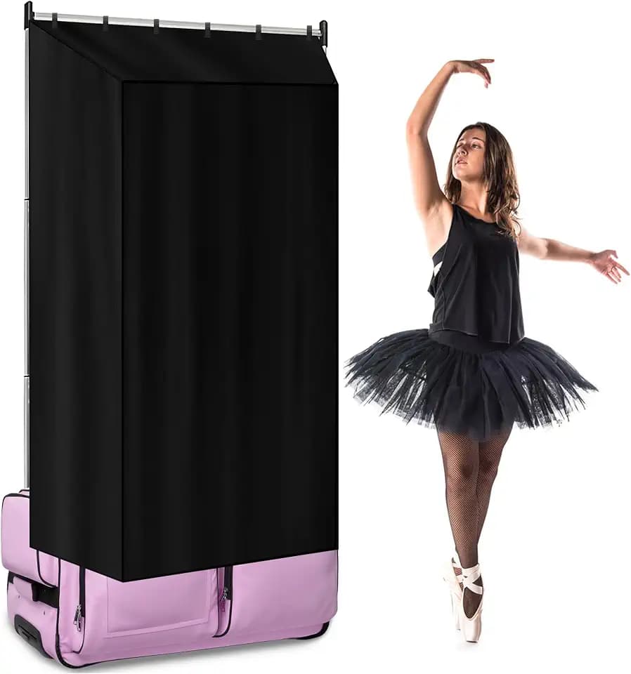 RunNico Three Sides Privacy Curtain for Dance Bag, Portable Dancer Changing Curtain with Storage Bag, Backstage Privacy Changing Room for Training Competition Outdoor Camping (Dance Bag Not Included)