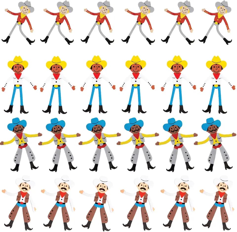 Fun Express Cowboy Bendable Toys Bulk Set of 24